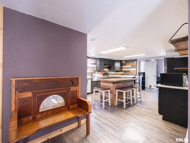 dining room featuring light wood-style flooring