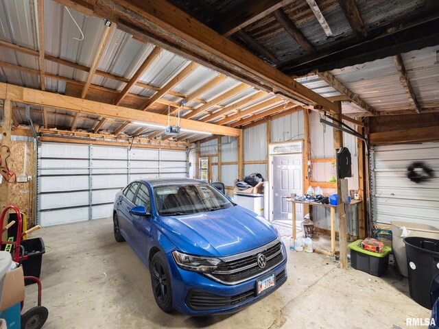 view of garage