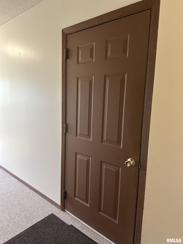 details with baseboards and carpet