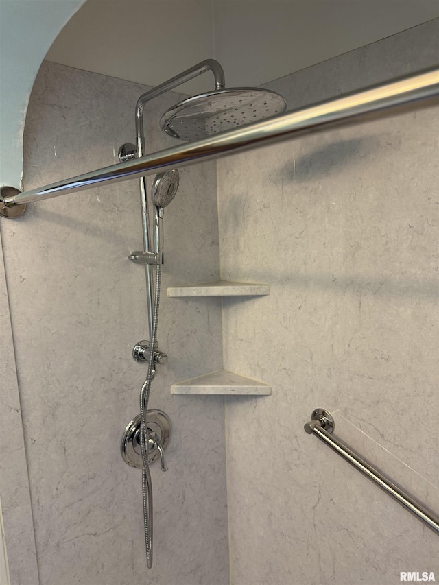interior details with walk in shower