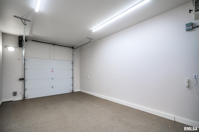 garage with baseboards