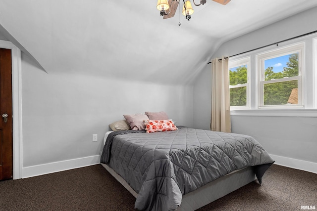 2714 W Kenwood Ave, West Peoria, IL 61604 - bedroom featuring vaulted ceiling, carpet floors, and baseboards