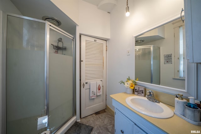 1624 W Barker Ave, Peoria, IL 61606 - bathroom with a stall shower and vanity