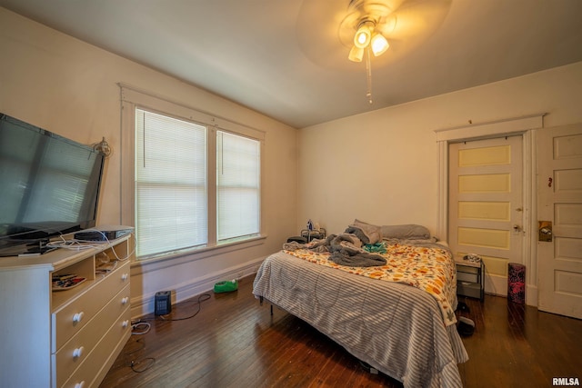 1624 W Barker Ave, Peoria, IL 61606 - bedroom featuring hardwood / wood-style flooring, ceiling fan, and baseboards