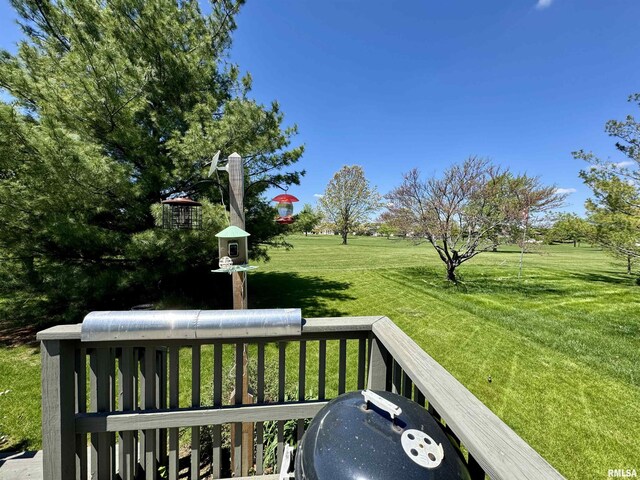 deck with a yard