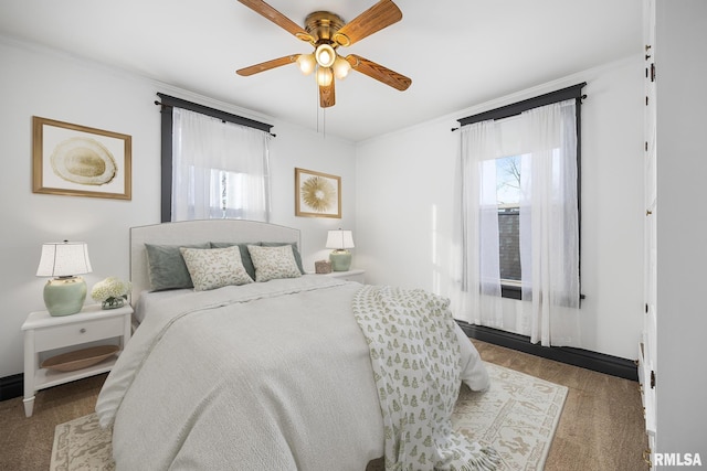 1803 W Barker Ave, Peoria, IL 61606 - bedroom with a ceiling fan and crown molding