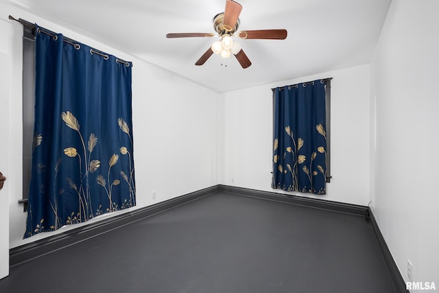1803 W Barker Ave, Peoria, IL 61606 - spare room with a ceiling fan and concrete flooring