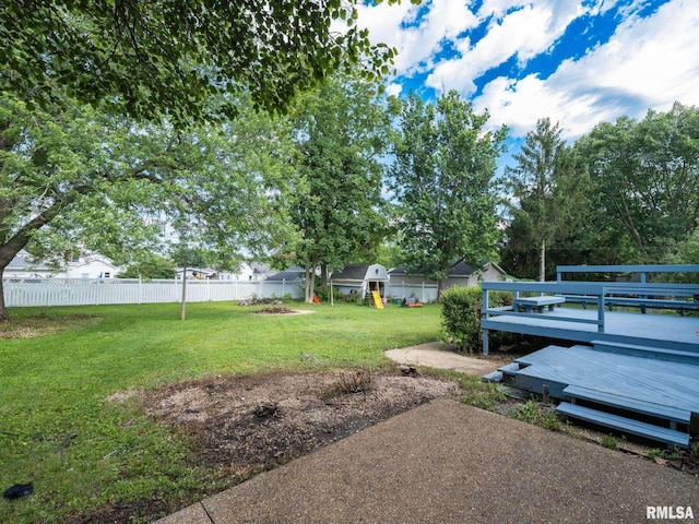 106 N 5th St, Dunlap, IL 61525 - view of yard with a deck
