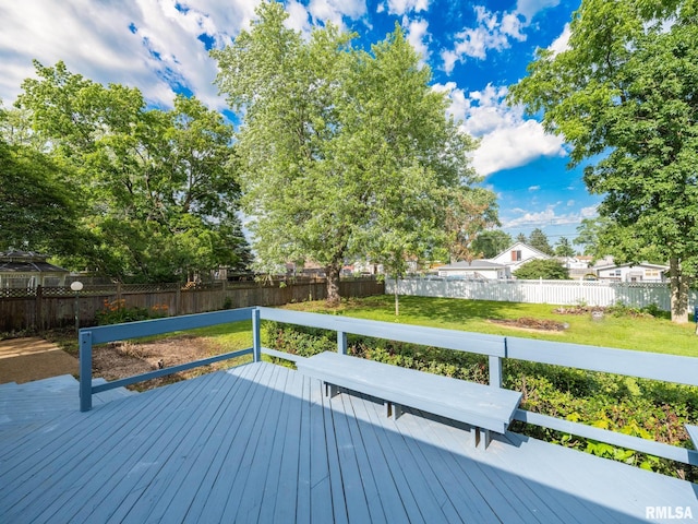 106 N 5th St, Dunlap, IL 61525 - deck featuring a fenced backyard