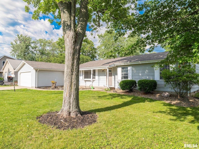 106 N 5th St, Dunlap, IL 61525 - ranch-style house with a front lawn and an attached garage