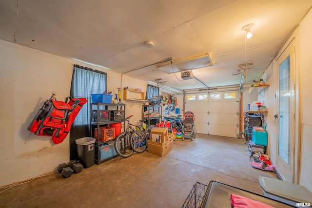 garage featuring a garage door opener
