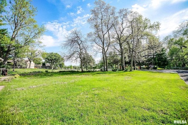 view of yard featuring fence