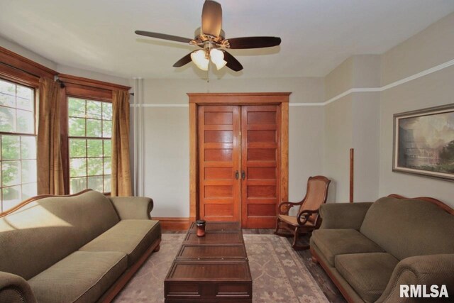 102 2nd St, Camp Grove, IL 61424 - living area featuring ceiling fan