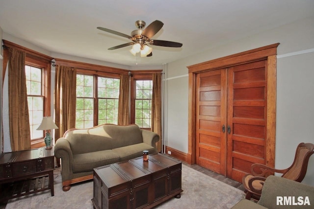 102 2nd St, Camp Grove, IL 61424 - living room with a ceiling fan