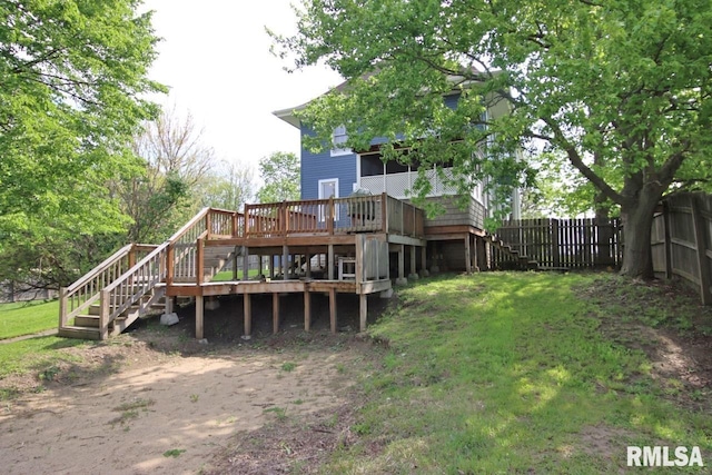 102 2nd St, Camp Grove, IL 61424 - view of yard featuring stairway and a deck
