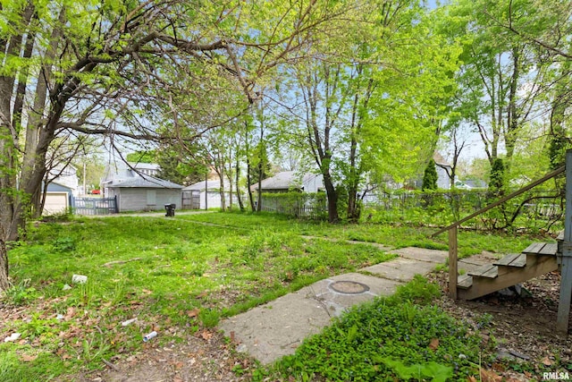 view of yard with fence