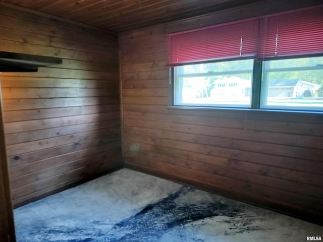 927 W Oakview Dr, Peoria, IL 61615 - spare room featuring wood walls and wood ceiling