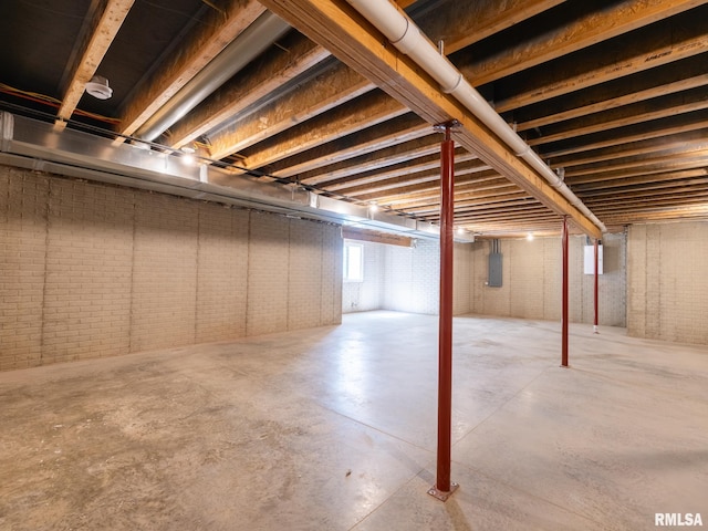 below grade area featuring electric panel