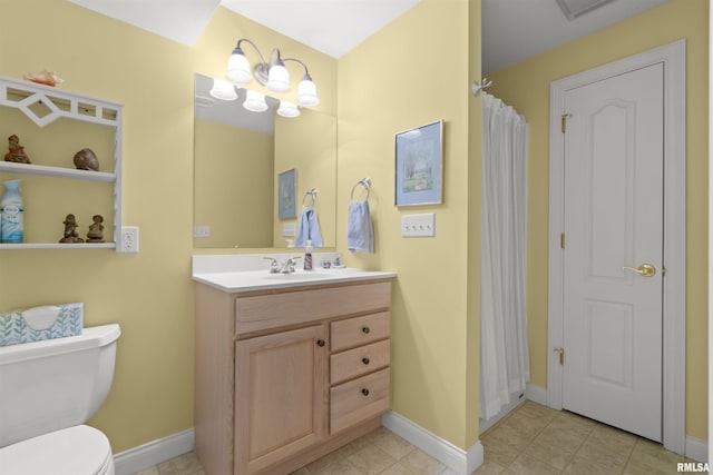 11506 N Bristol Dr, Dunlap, IL 61525 - bathroom with toilet, vanity, and baseboards