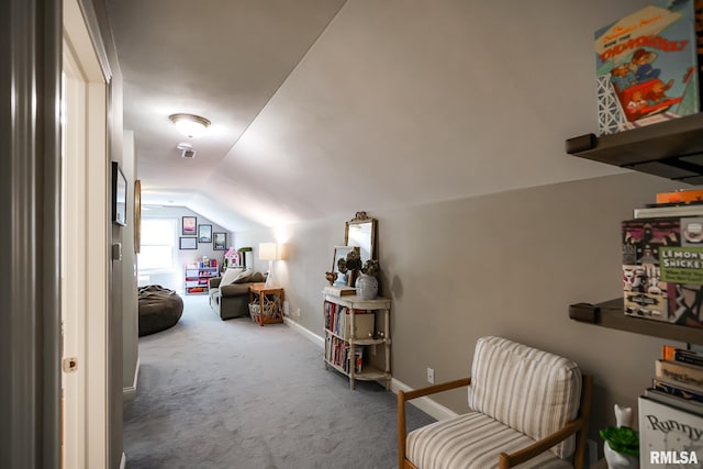 15207 N 7th St, Chillicothe, IL 61523 - sitting room with lofted ceiling, carpet floors, and baseboards