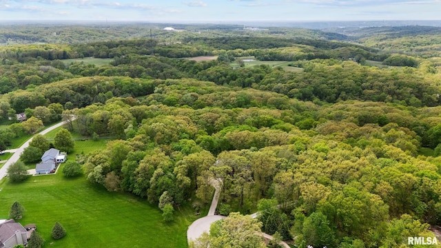 bird's eye view of a heavily wooded area