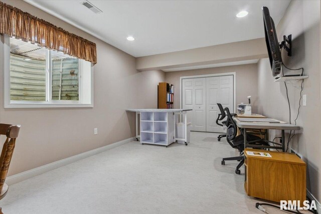 2512 Stonehenge Ct Unit 7Ashv, Peoria, IL 61615 - office with carpet floors, recessed lighting, and baseboards