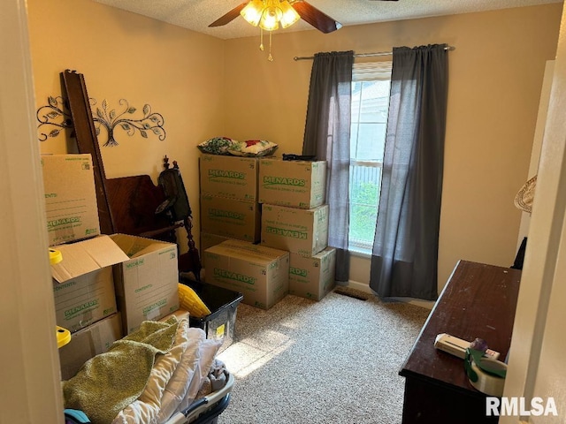 1635 W Country Oaks Ct, Dunlap, IL 61525 - carpeted bedroom with a textured ceiling and a ceiling fan