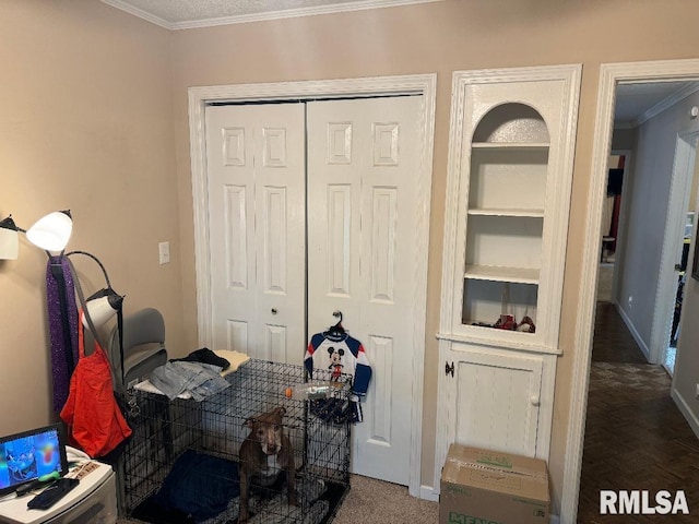 1635 W Country Oaks Ct, Dunlap, IL 61525 - bedroom featuring ornamental molding, baseboards, and a closet