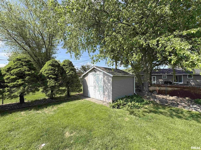 view of shed