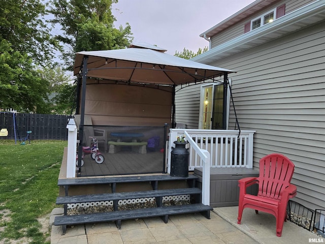 212 Conch Dr, La Harpe, IL 61450 - view of patio featuring a gazebo
