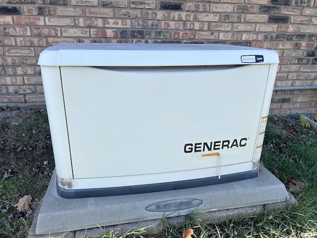 exterior view of a power unit and brick siding