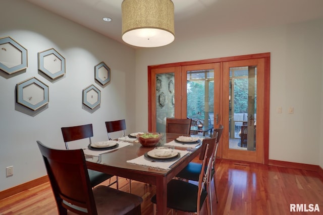 6 Marty Ln, Macomb, IL 61455 - dining room with french doors, light wood-type flooring, and recessed lighting