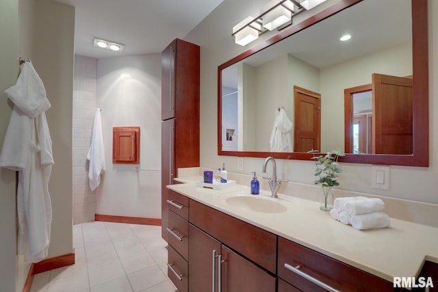 6 Marty Ln, Macomb, IL 61455 - bathroom featuring vanity and tile patterned flooring