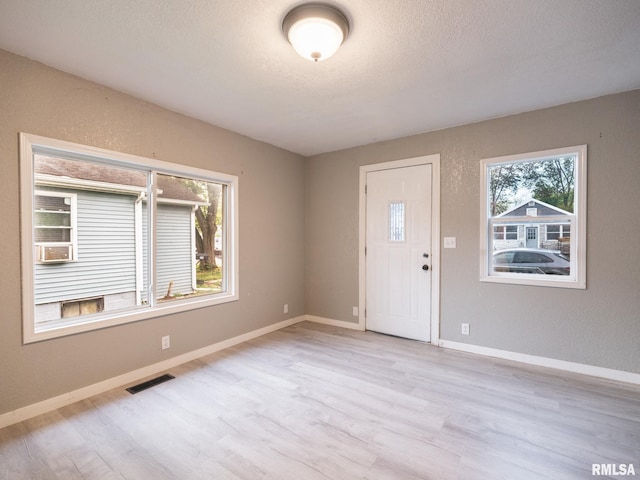 246 Herget St, Pekin, IL 61554 - entrance foyer featuring healthy amount of natural light, light wood finished floors, baseboards, and a textured ceiling