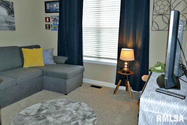 living area with baseboards