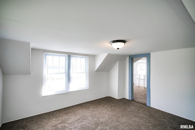 additional living space with dark carpet