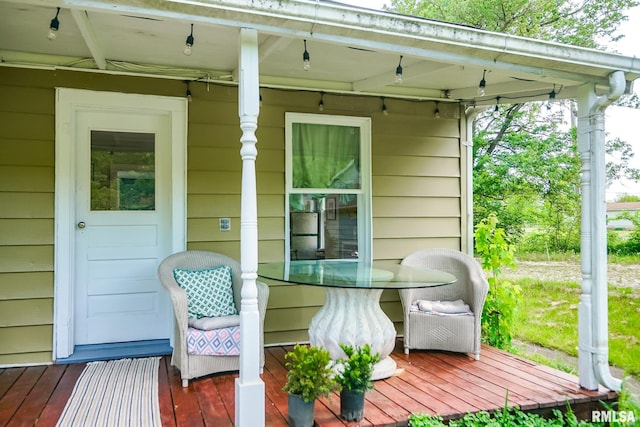 deck with covered porch