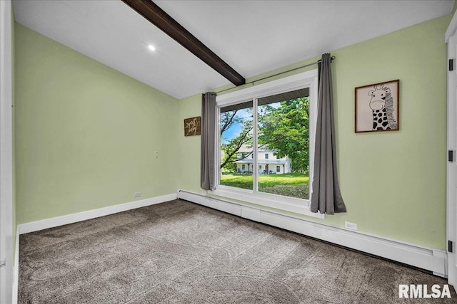 153 Spring Creek Ter, East Peoria, IL 61611 - carpeted empty room with a baseboard heating unit and baseboards