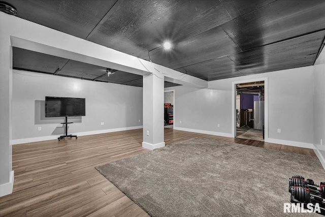 153 Spring Creek Ter, East Peoria, IL 61611 - finished basement with wood finished floors and baseboards