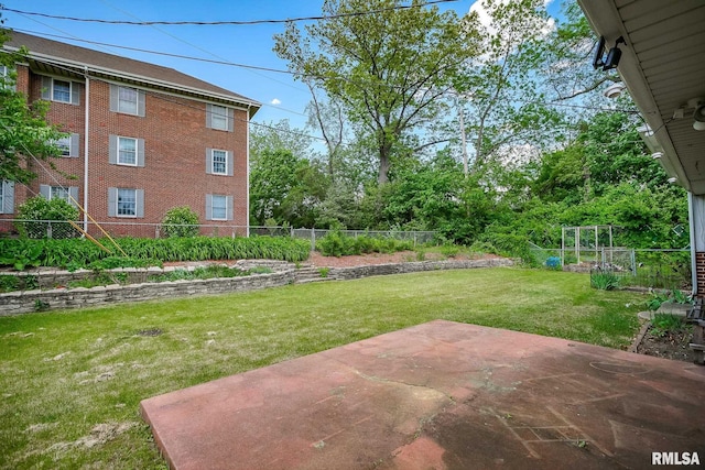 view of yard with a patio area