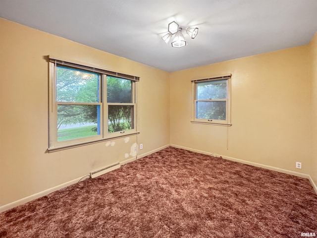 6006 N Big Hollow Rd, Peoria, IL 61615 - carpeted empty room featuring a baseboard radiator and baseboards