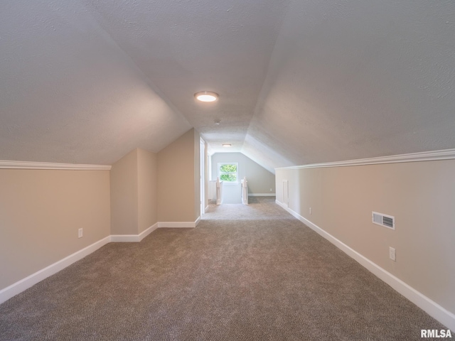 2205 N N St, Peoria, IL 61604 - additional living space featuring carpet flooring, vaulted ceiling, and baseboards