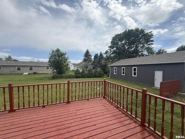 130 E Maple St, Roseville, IL 61473 - wooden deck featuring a yard