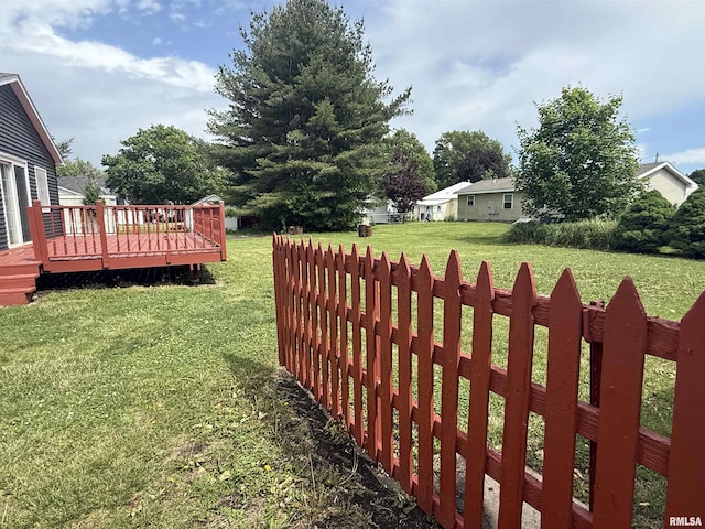 130 E Maple St, Roseville, IL 61473 - view of yard with a wooden deck