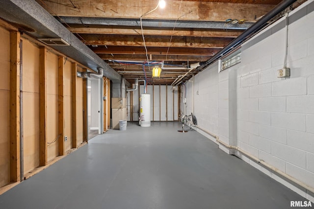 208 W Graze Ave, Dunlap, IL 61525 - unfinished basement with water heater and concrete block wall