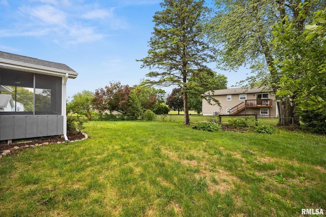 208 W Graze Ave, Dunlap, IL 61525 - view of yard with stairs and a sunroom