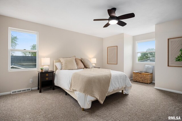 3348 W Lisa Ln, Peoria, IL 61615 - carpeted bedroom with baseboards and a ceiling fan