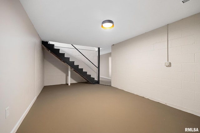 3348 W Lisa Ln, Peoria, IL 61615 - finished basement featuring stairway and concrete block wall