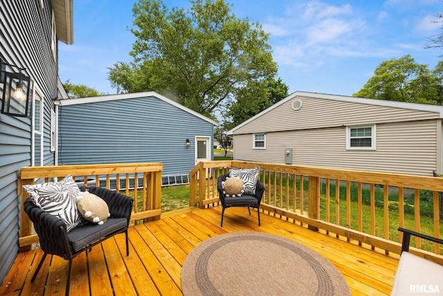3348 W Lisa Ln, Peoria, IL 61615 - wooden deck with a yard
