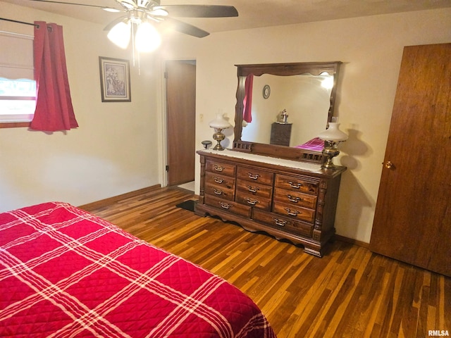 3303 W Chartwell Rd, Peoria, IL 61614 - bedroom featuring wood finished floors, ceiling fan, and baseboards